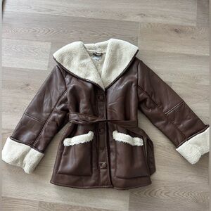 WeWoreWhat Leather Tie Waste jacket